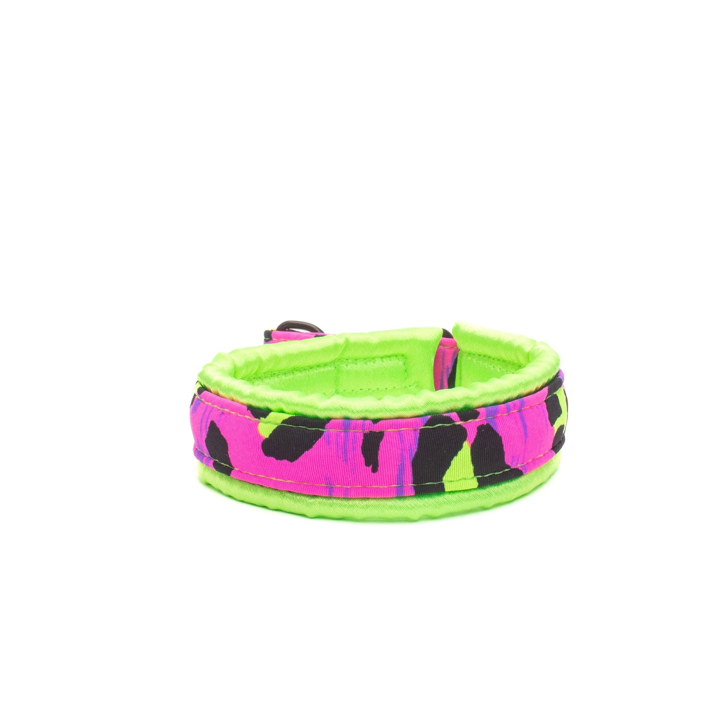 Fluffy Martingale Collar Electric Lime Cheetah