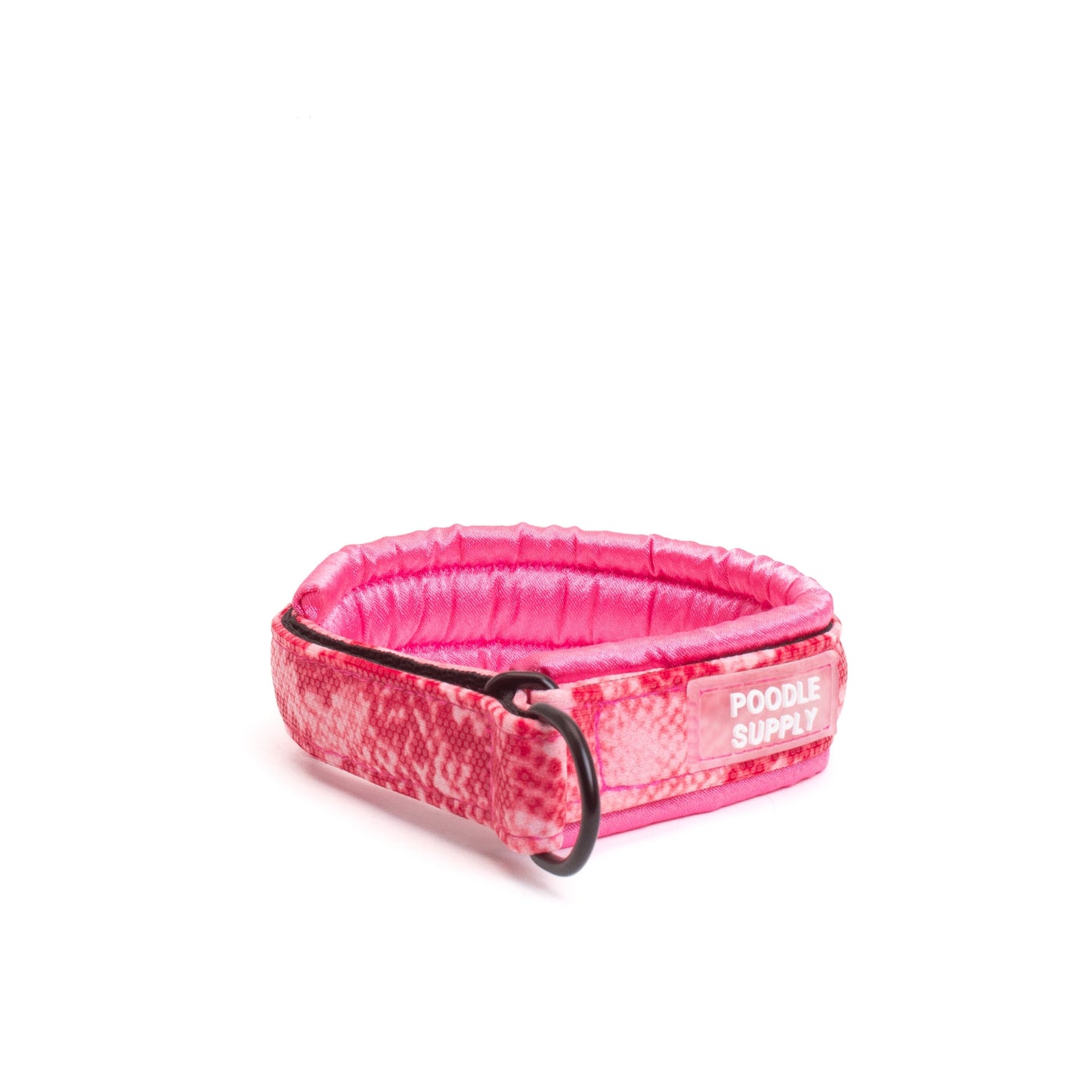 Fluffy Martingale Collar Pink Snake