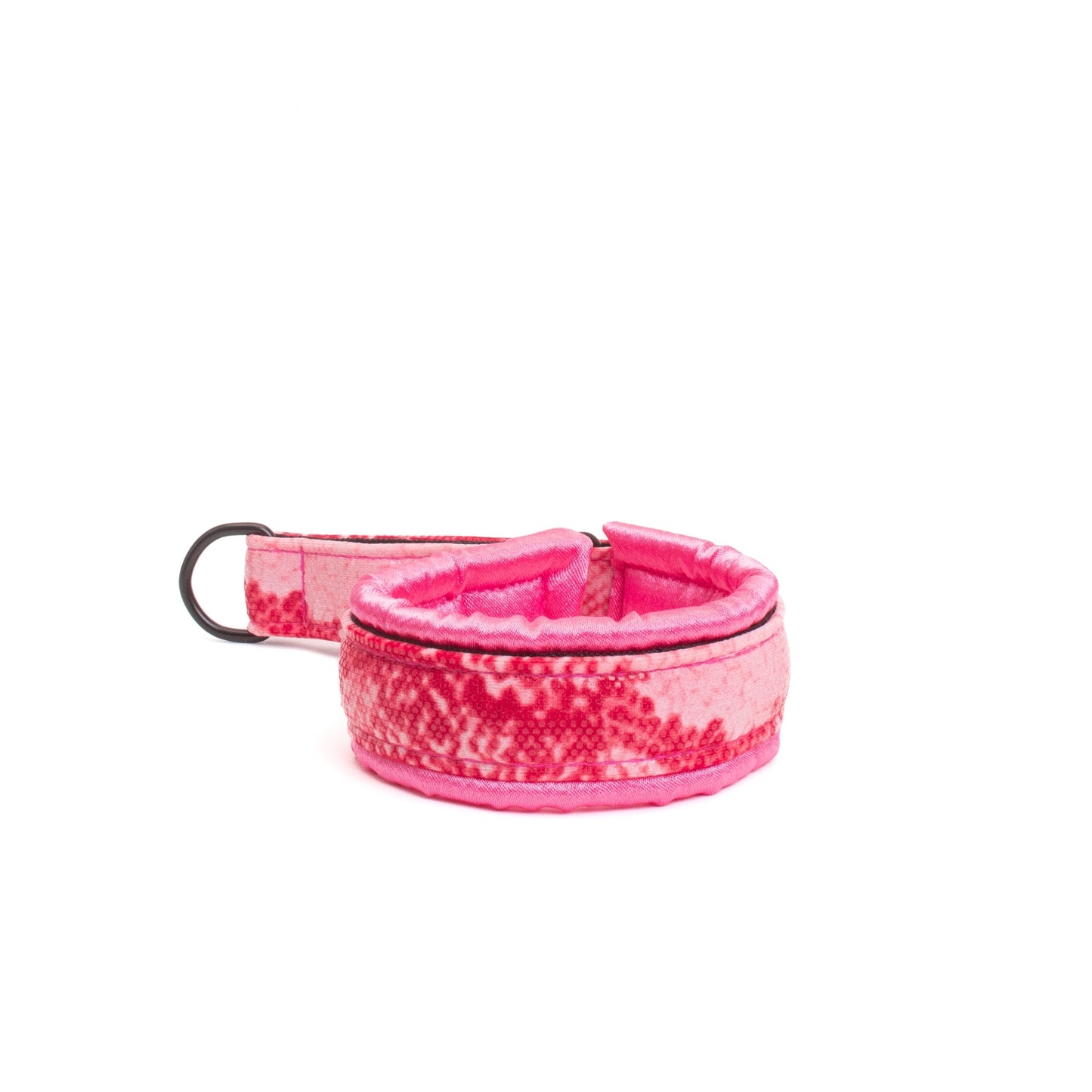 Fluffy Martingale Collar Pink Snake