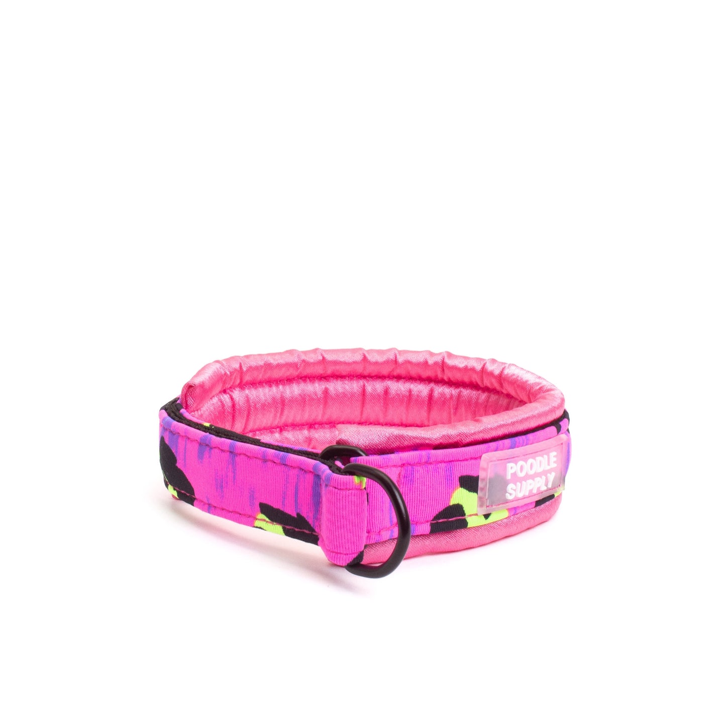 Fluffy Martingale Collar Neon Pink Cheetah