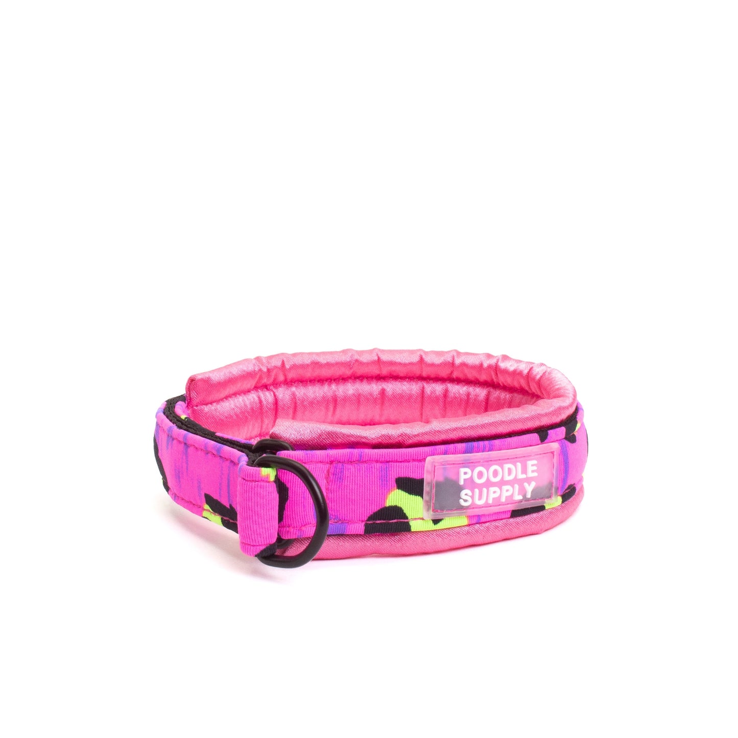 Fluffy Martingale Collar Neon Pink Cheetah