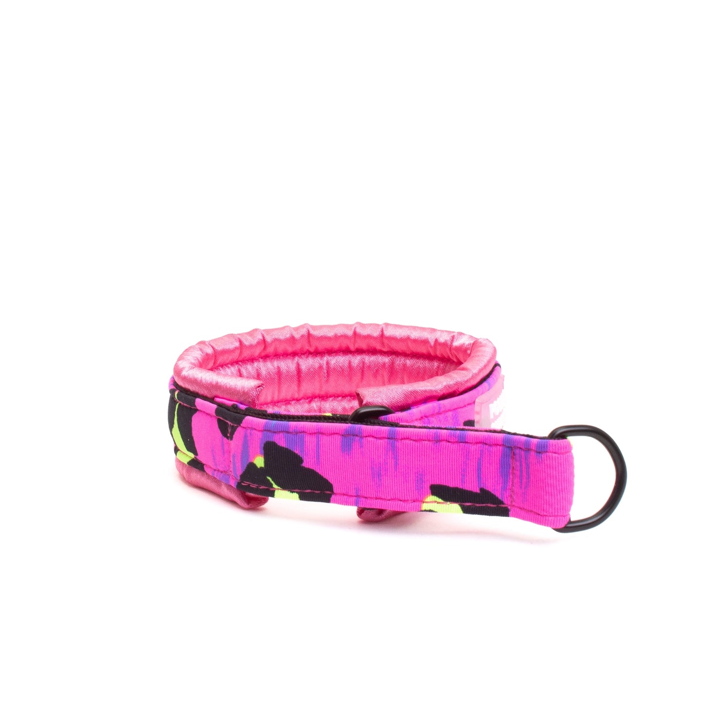 Fluffy Martingale Collar Neon Pink Cheetah