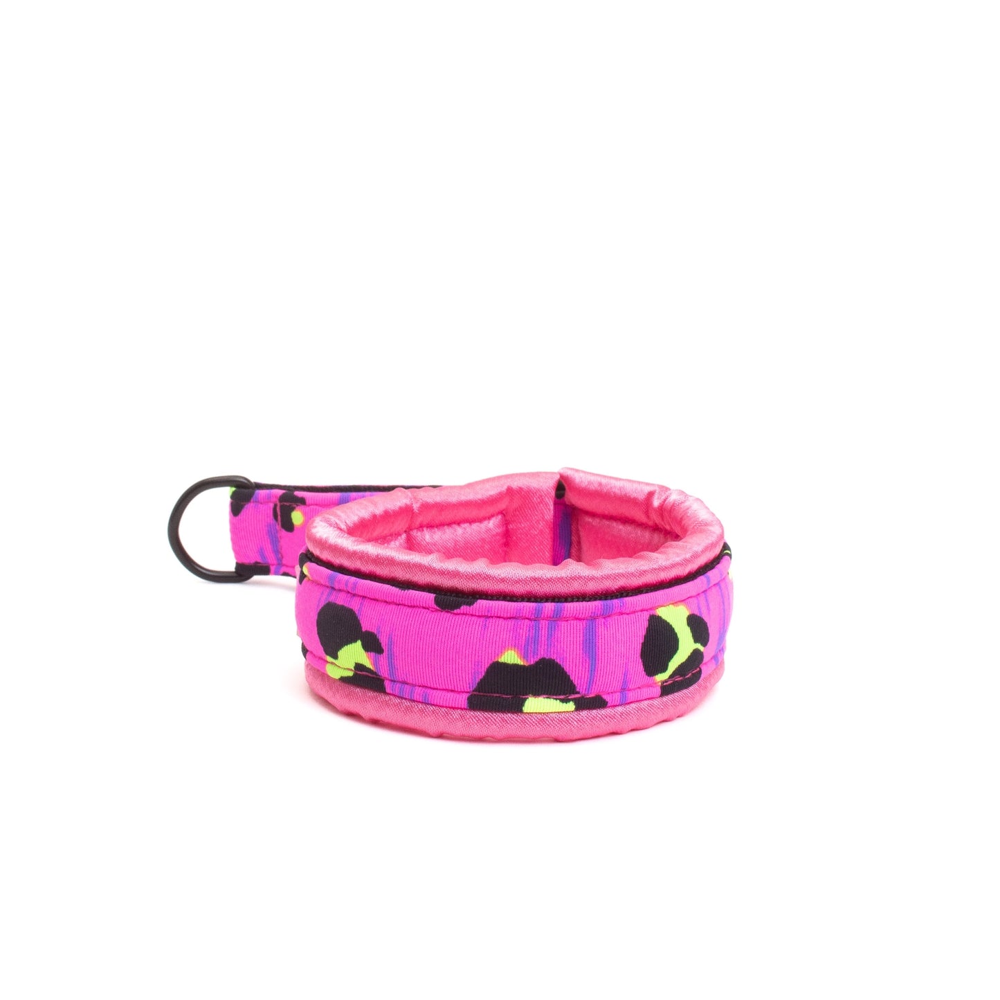 Fluffy Martingale Collar Neon Pink Cheetah