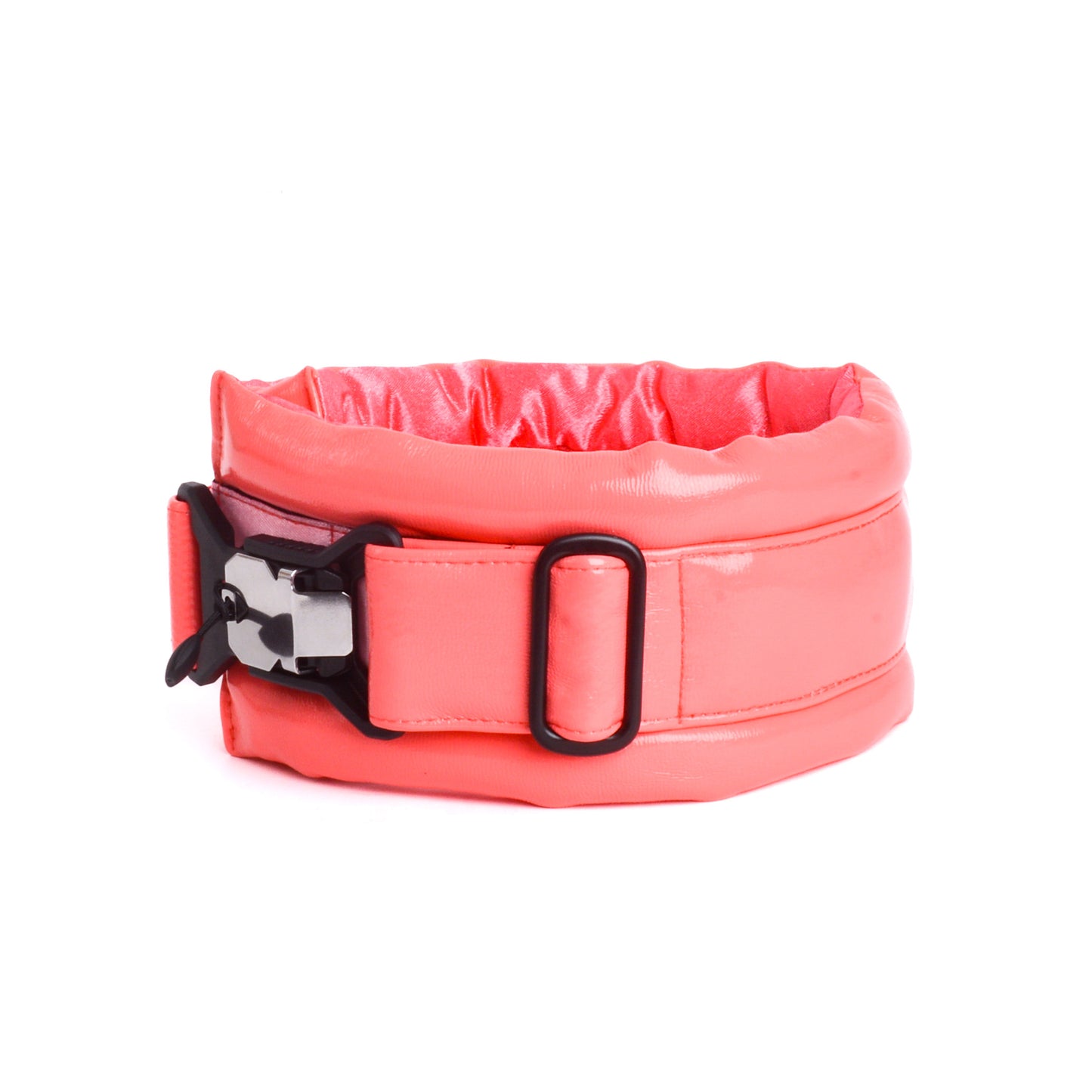 Standard Fluffy Magnetic Collar Eco Leather Coral