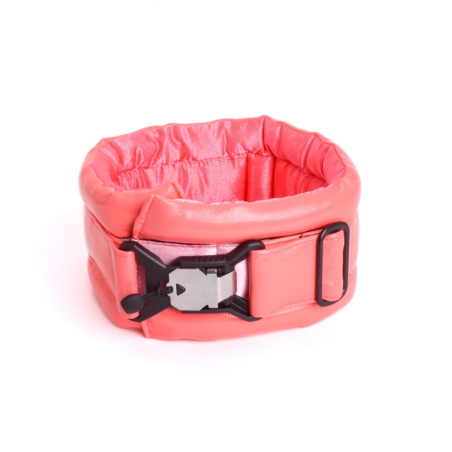 Standard Fluffy Magnetic Collar Eco Leather Coral