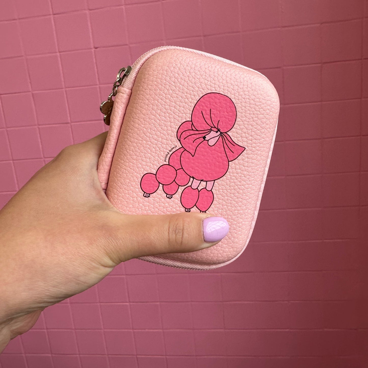 Iron-On Poodle Patch #2 Feeling Myself - Pink