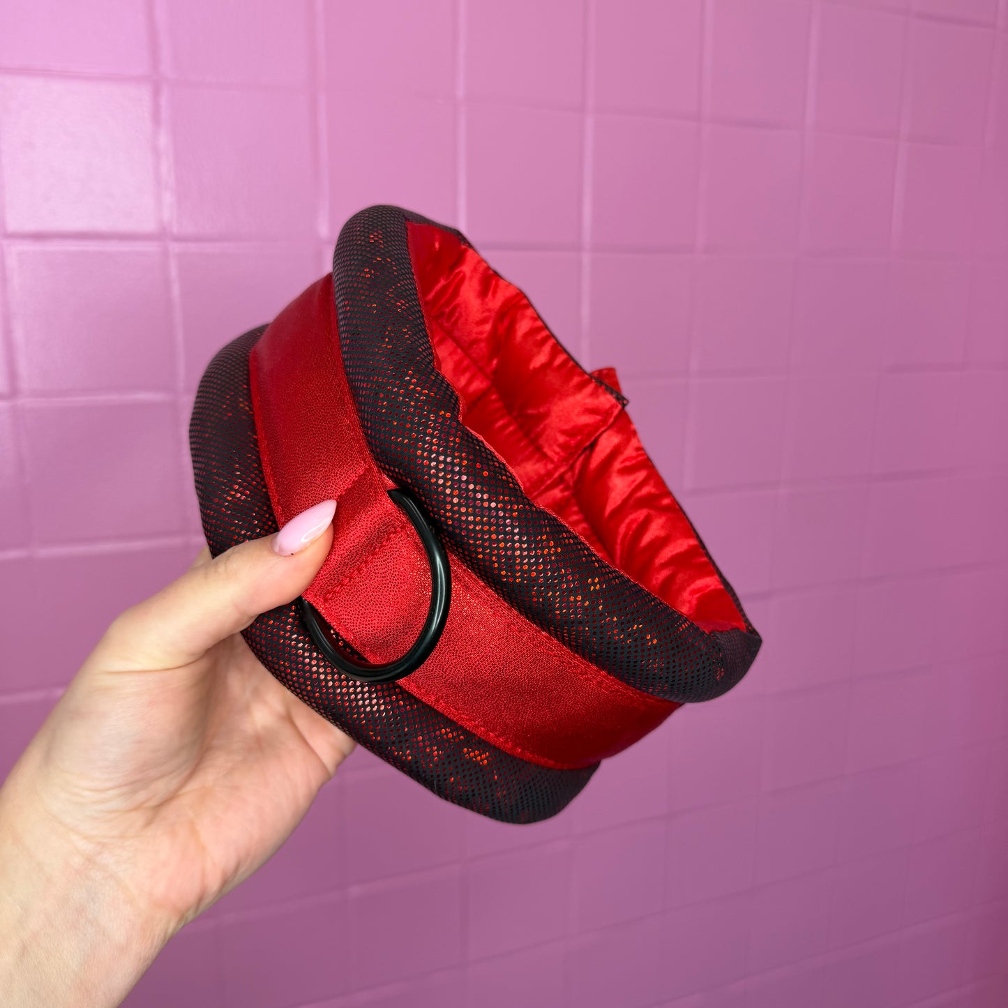 Fluffy Magnetic Toy/ Miniature/ Medium Cherry Red
