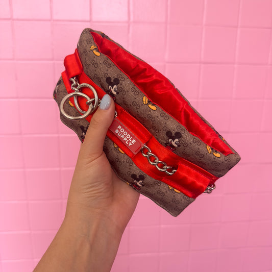 Fluffy Chain Collar Italian Designer Red Limited Edition