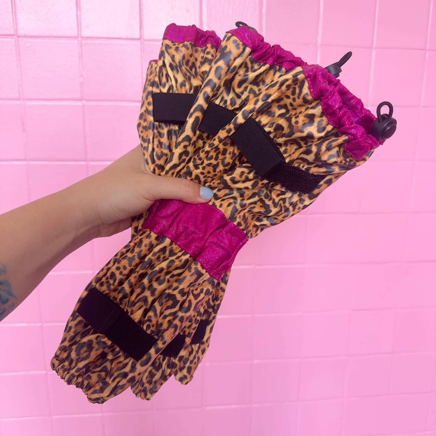 Poodle Supply Set 4 Leg Protectors Dragonfruit Full Leopard Limited Edition