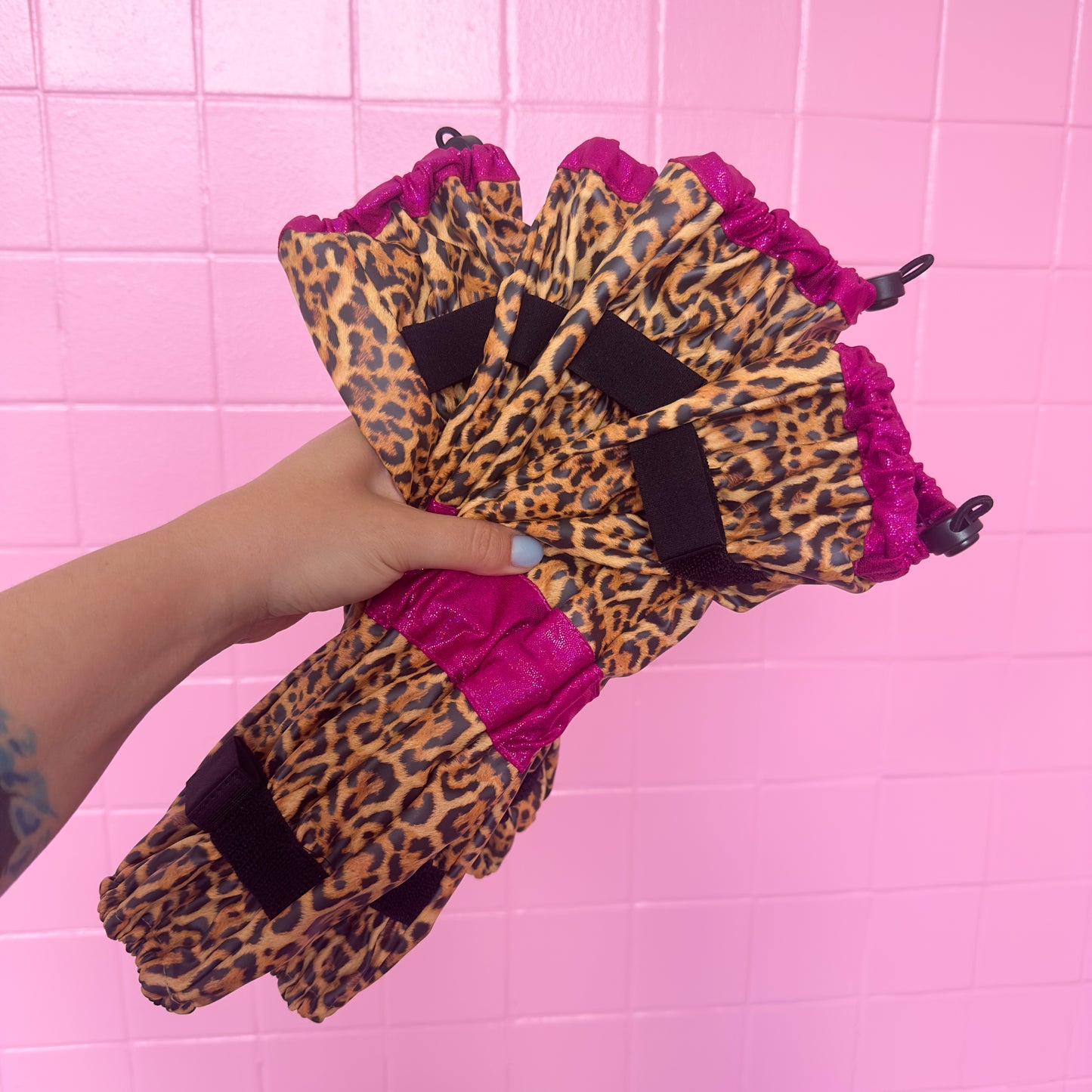 Poodle Supply Set 4 Leg Protectors Dragonfruit Full Leopard Limited Edition