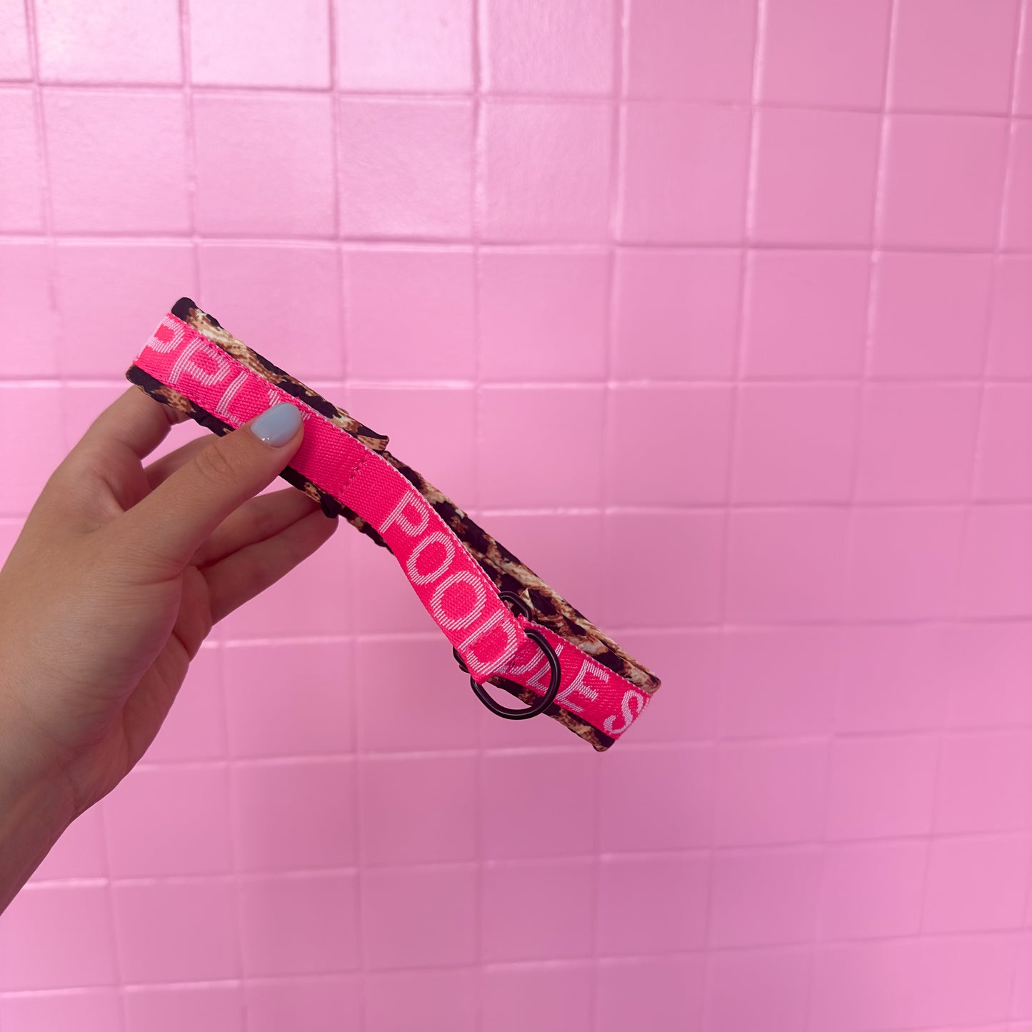 Poodle Mania Fluffy Martingale Satin Collar Leopard Supply