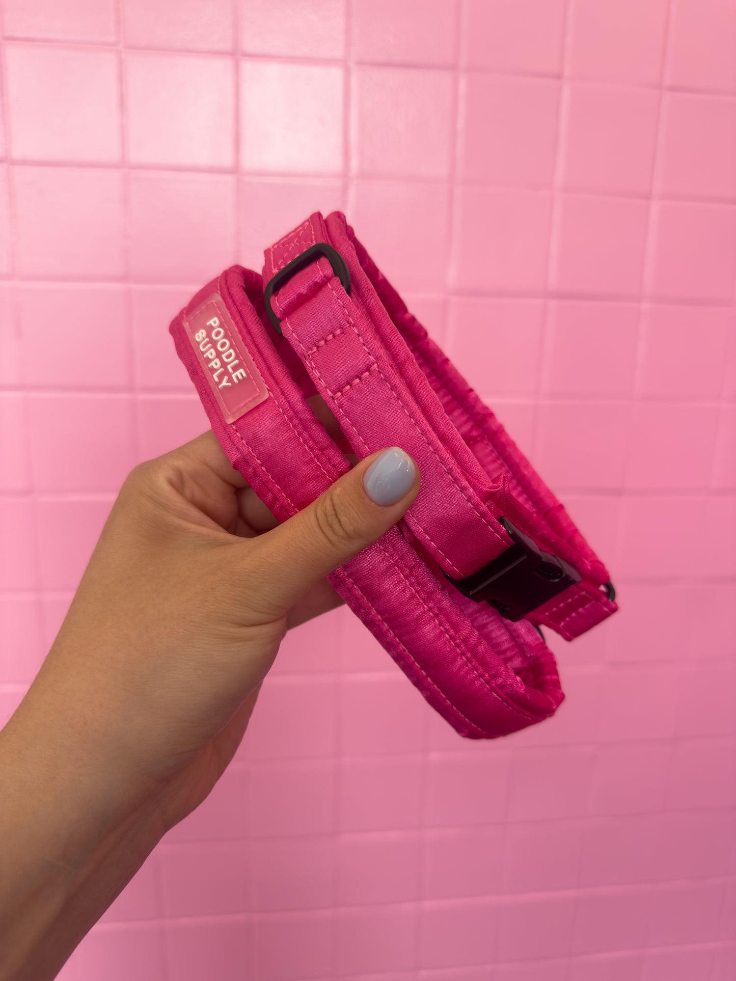Fluffy Buckle Collar Magenta