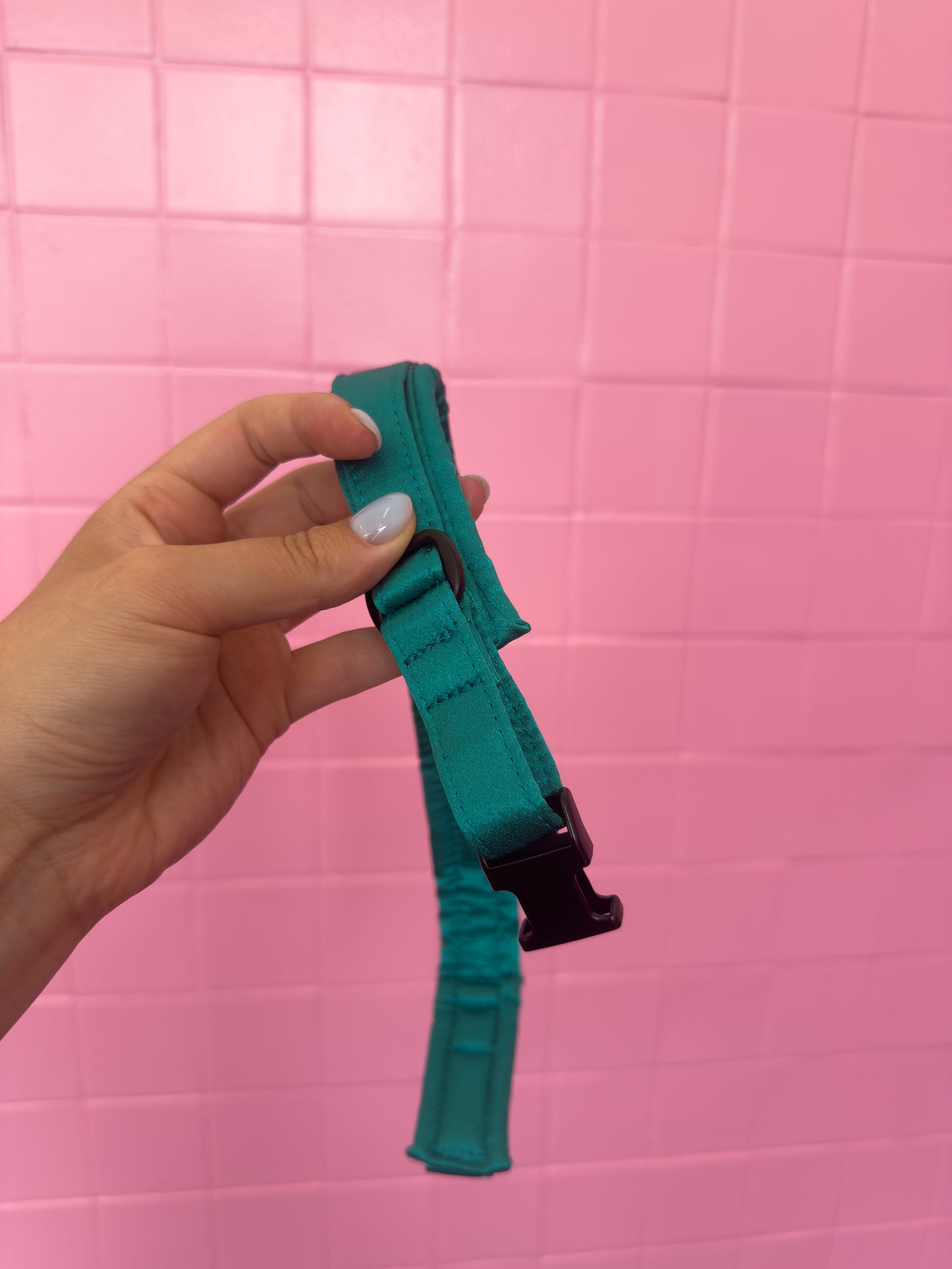 Fluffy Buckle Collar Teal