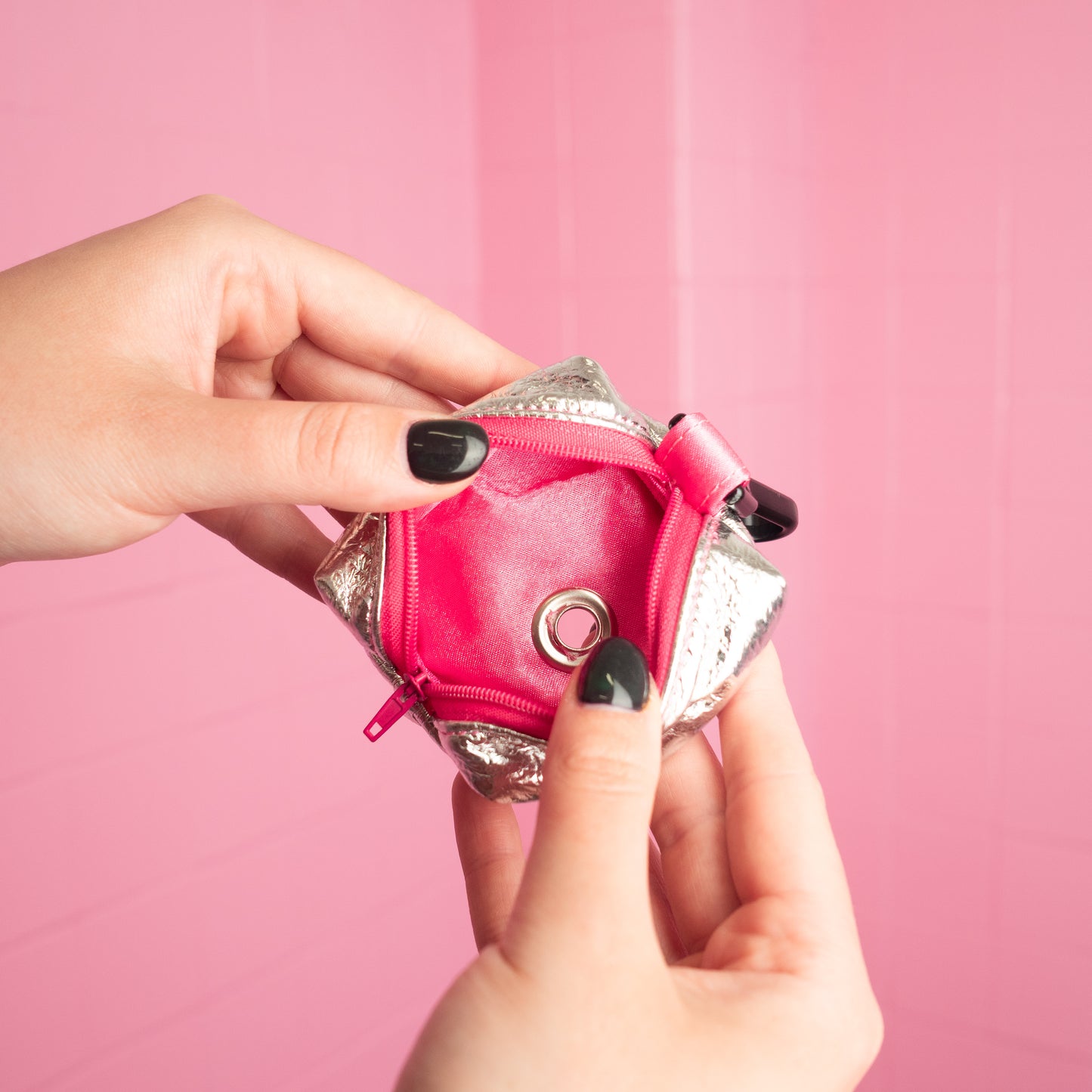 The Poop Bag - Eco Leather Frozen Lake with Pink