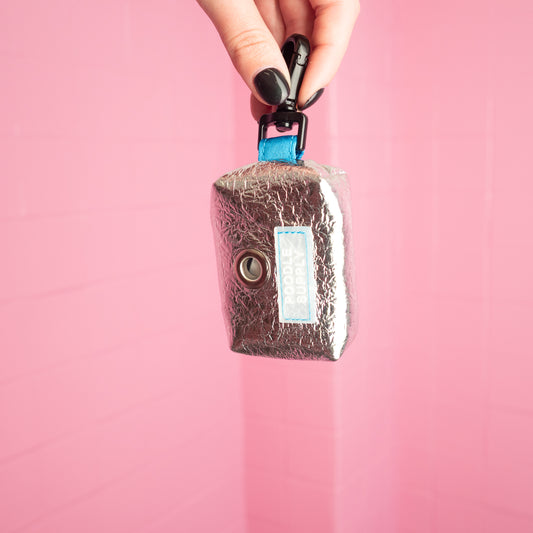 The Poop Bag - Eco Leather Frozen Lake with Blue