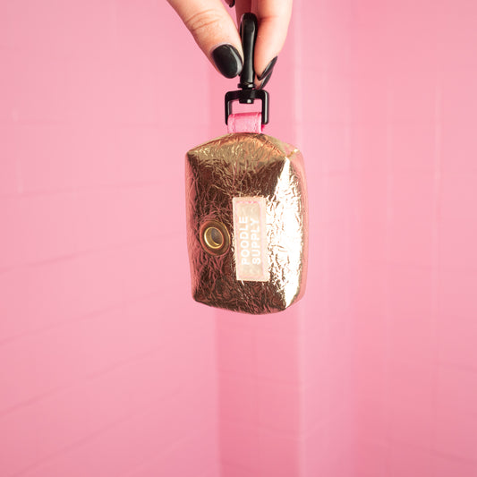 The Poop Bag - Eco Leather Midnight Sun with Pink