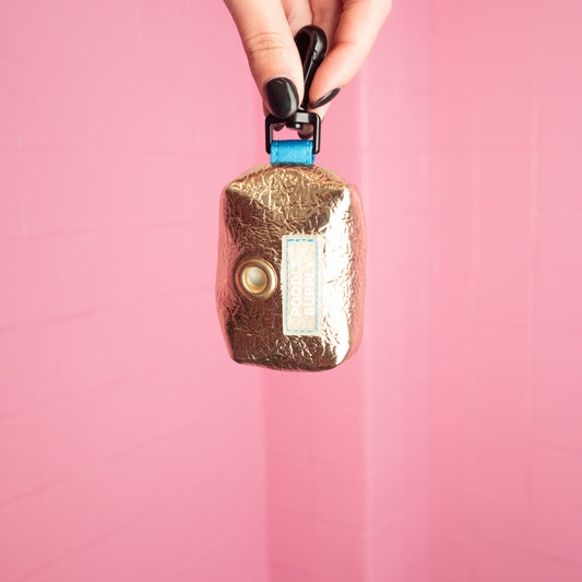 The Poop Bag - Eco Leather Midnight Sun with Blue