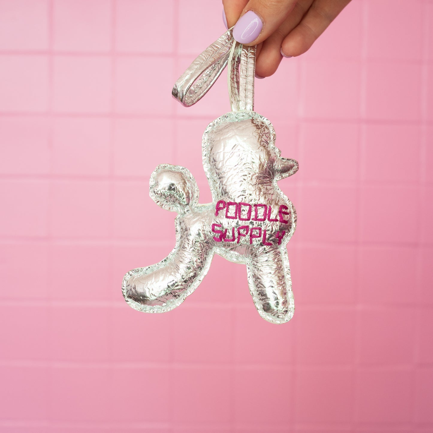 Poodle Charm Silver Plum 007