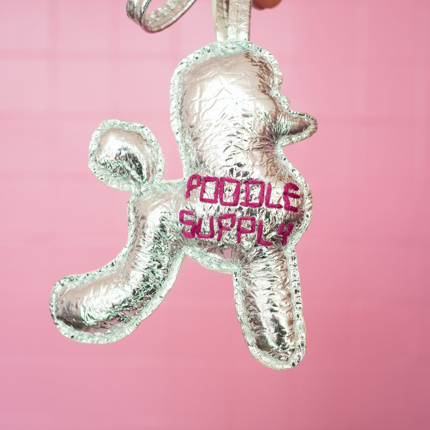 Poodle Charm Silver Plum 007
