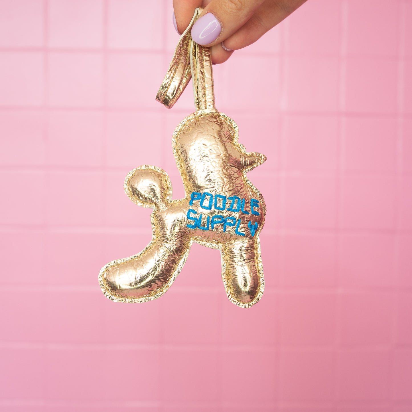 Poodle Charm Gold Blue 013