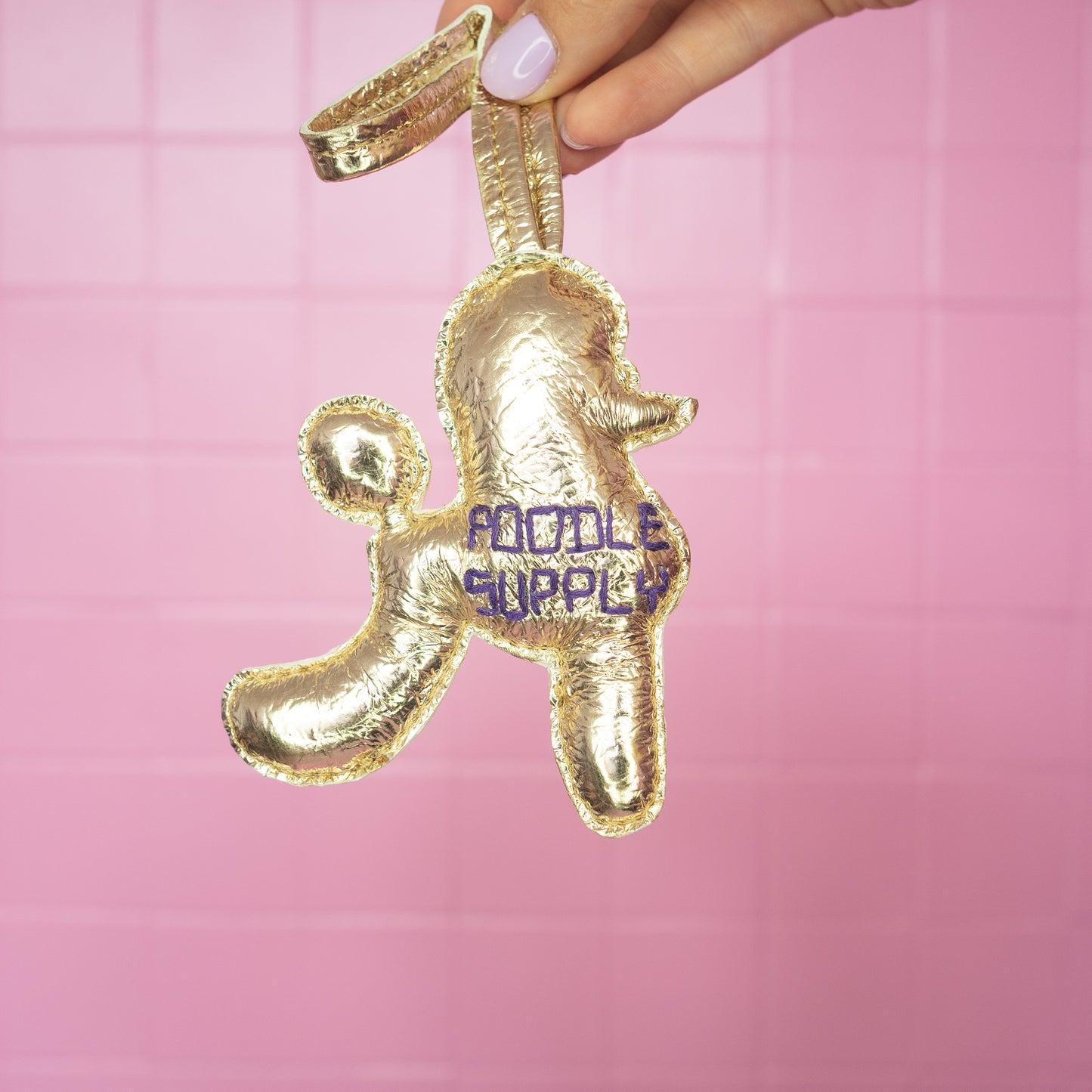 Poodle Charm Gold Purple 011
