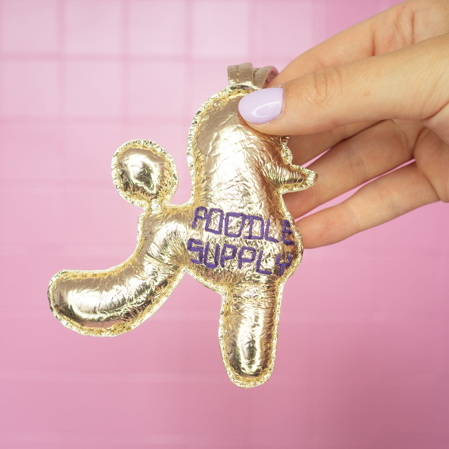 Poodle Charm Gold Purple 011