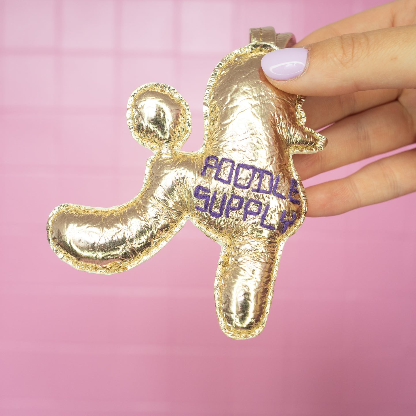 Poodle Charm Gold Purple 011