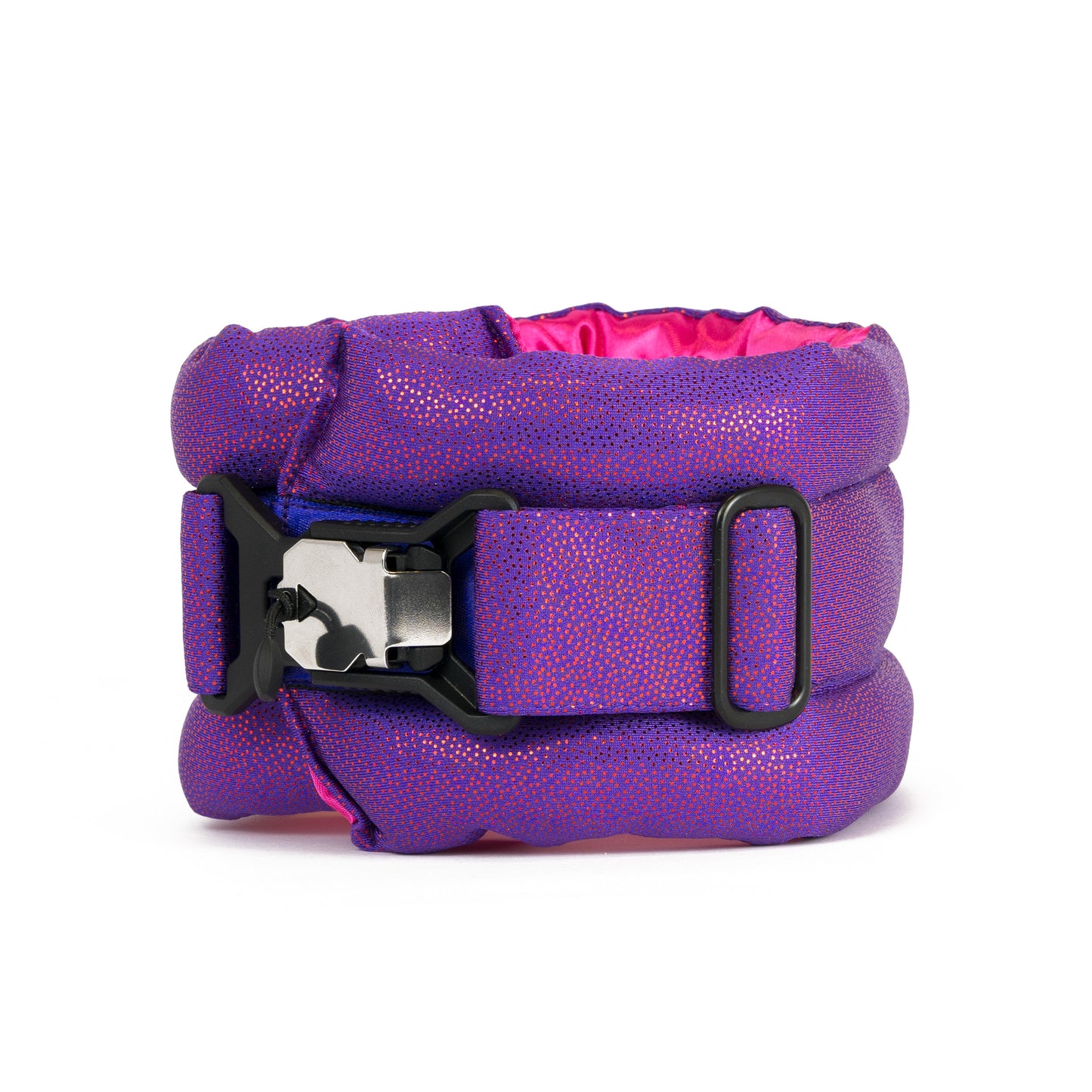 Standard Fluffy Magnetic Collar Metallic Grape with Pink