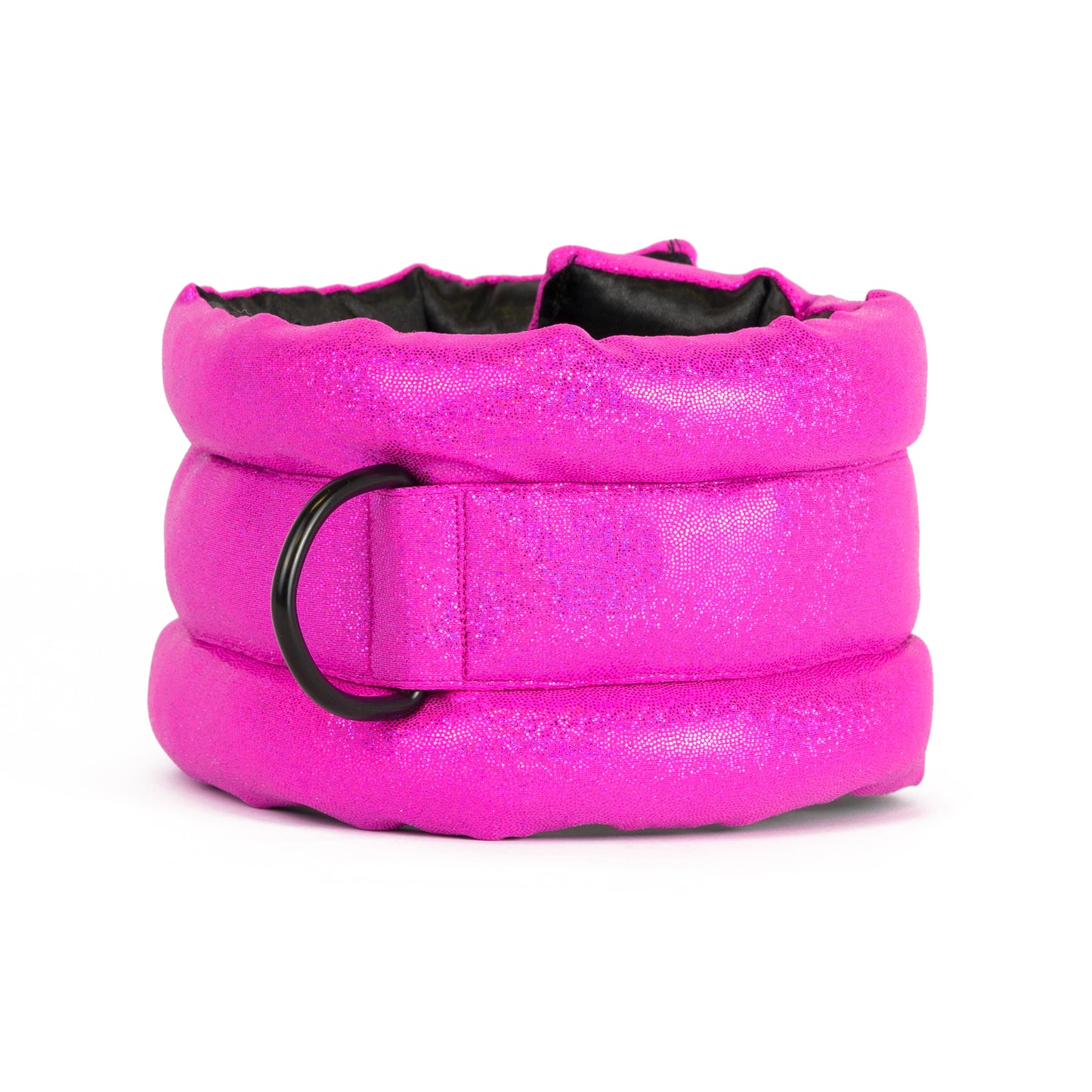 Standard Fluffy Magnetic Collar Holographic Neon Fuchsia with Black