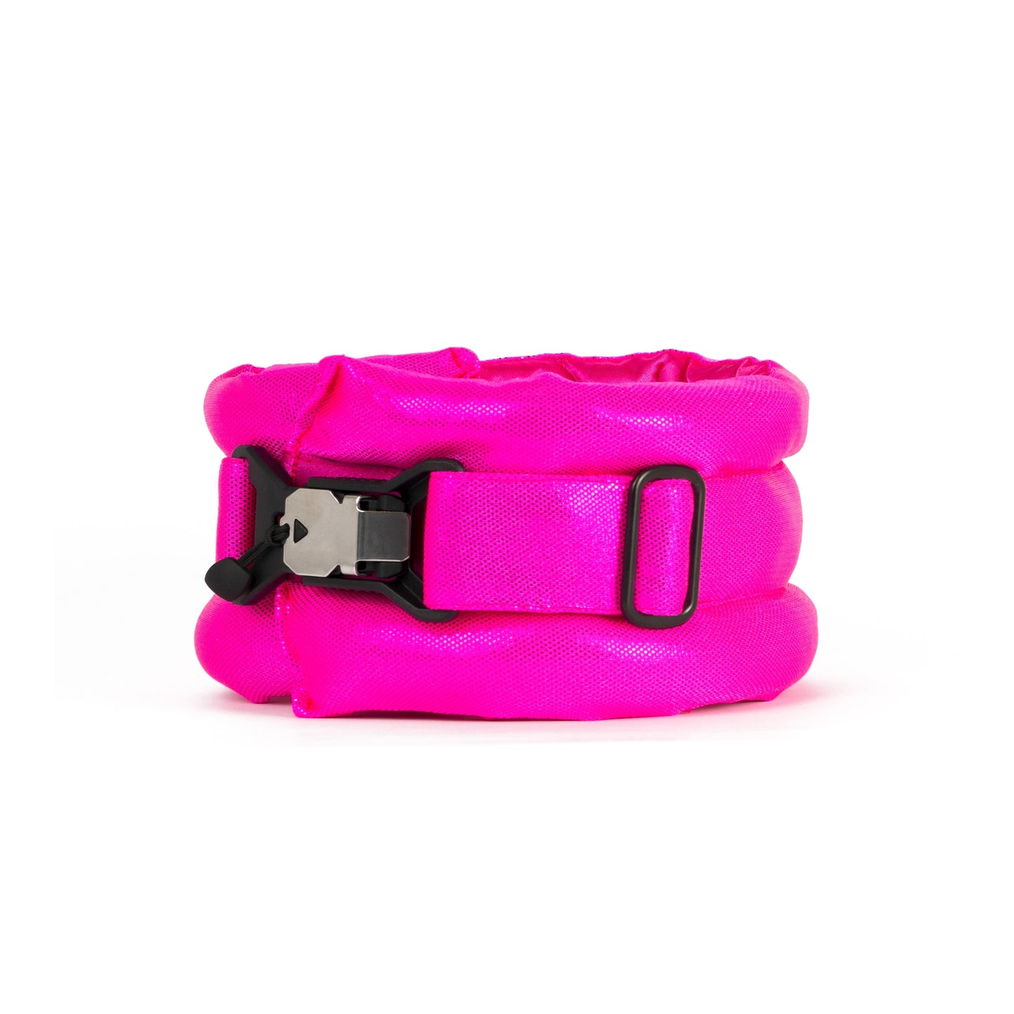 Toy / Miniature/ Medium Fluffy Magnetic Collar Metallic Ultra Neon Pink with Black