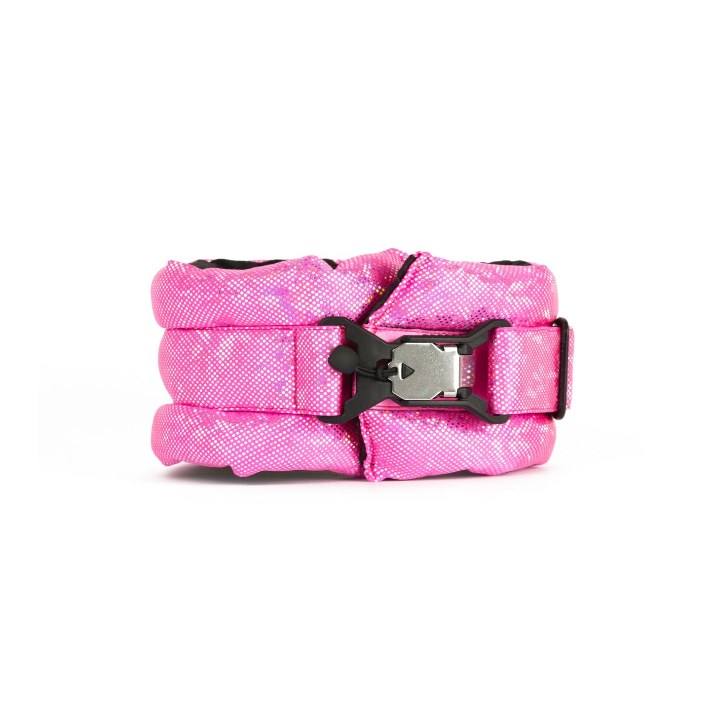Toy / Miniature / Medium Fluffy Magnetic Collar Holographic Pink with Black