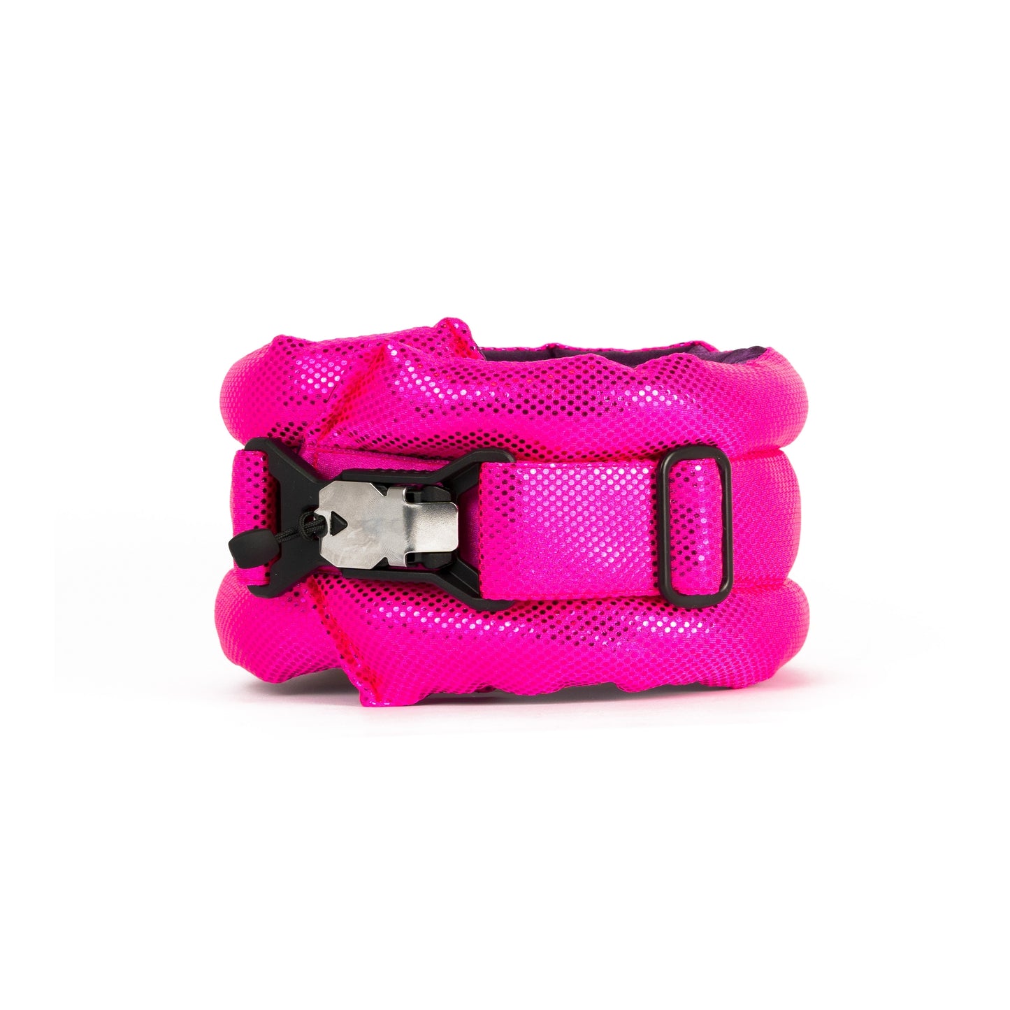 Toy / Miniature/ Medium Fluffy Magnetic Collar Metallic Ultra Neon Pink with Black