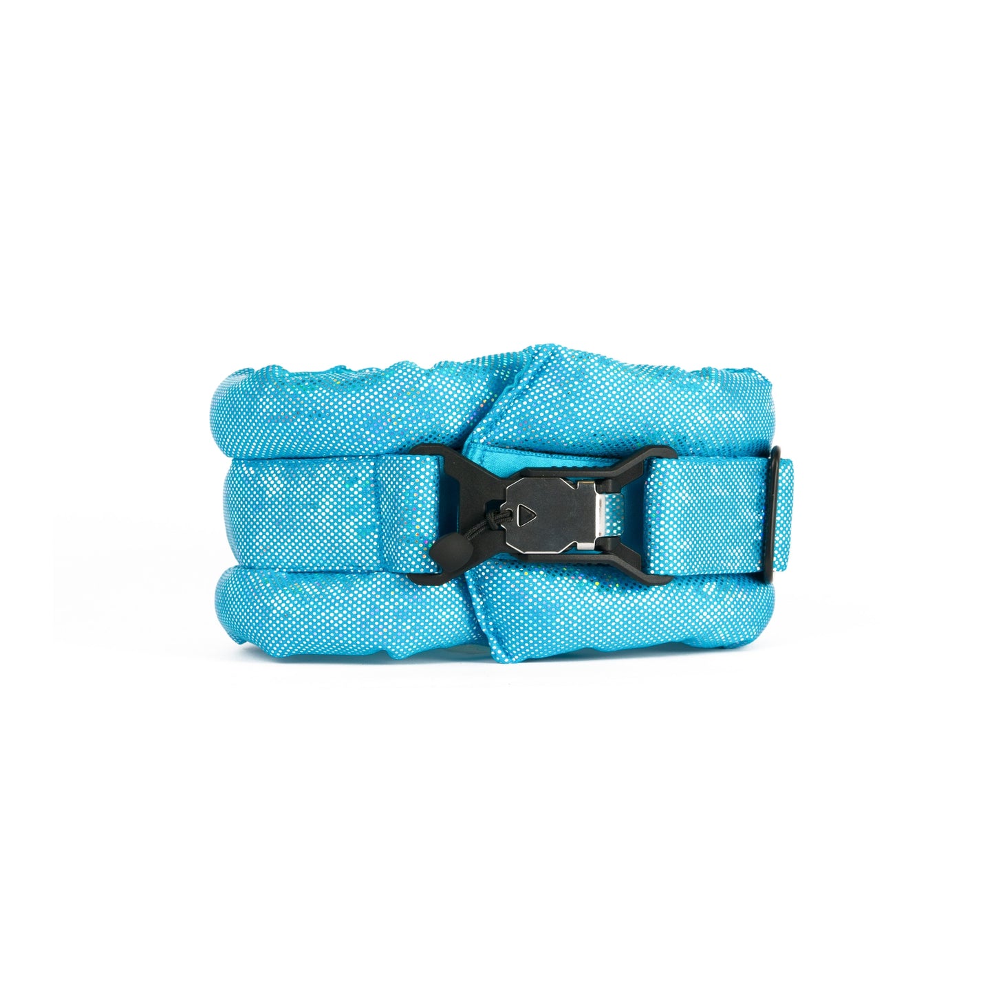 Toy / Miniature / Medium Fluffy Magnetic Collar Glossy Holographic Turquoise