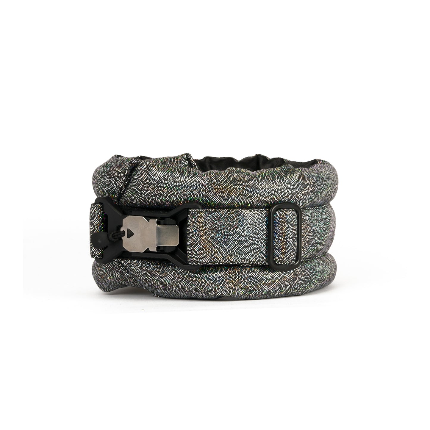 Toy / Miniature / Medium Fluffy Magnetic Collar Holographic Jet Black