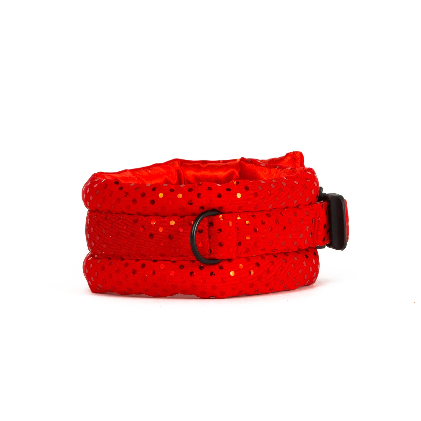 Medium Fluffy Magnetic Collar Glitter Red