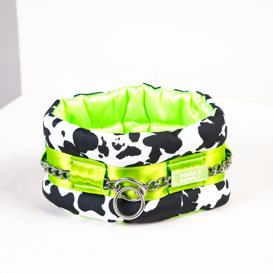 Fluffy Chain Collar - Cow - Pistachio Shake
