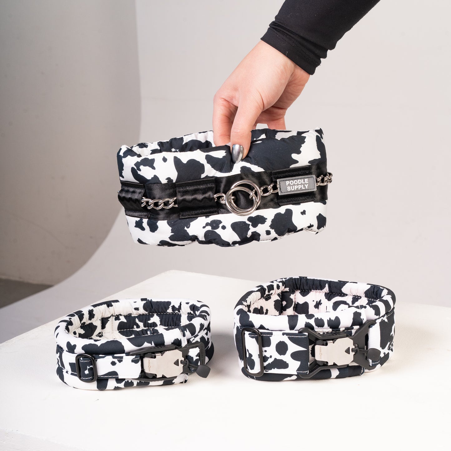 Fluffy Chain Collar - Cow