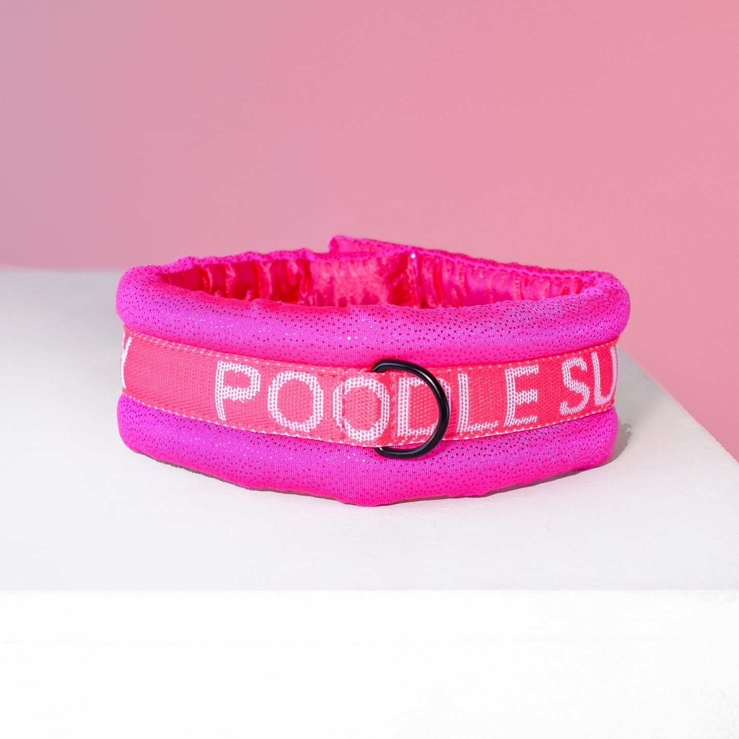 Poodle Mania Fluffy Magnetic Collar All Neon Pink