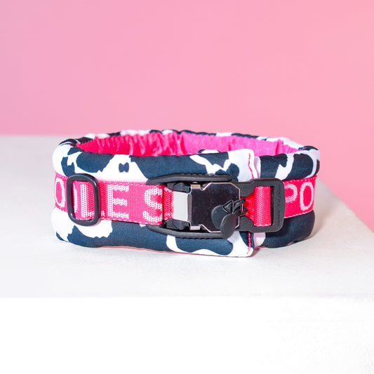 Poodle Mania Fluffy Magnetic Collar Pink Cow