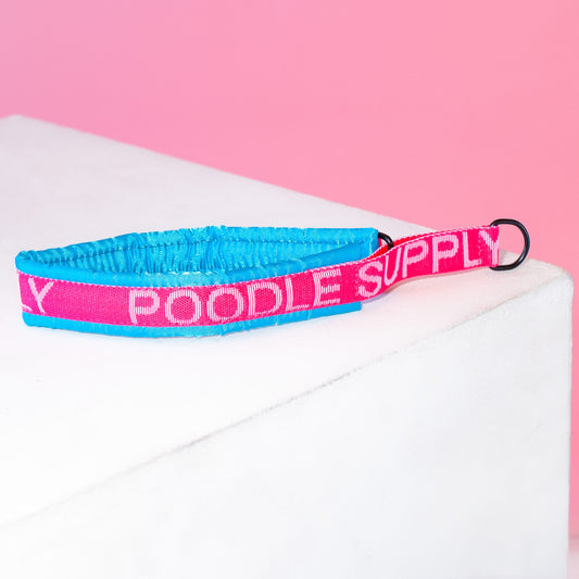 Poodle Mania Fluffy Martingale Satin Collar Pink Blue