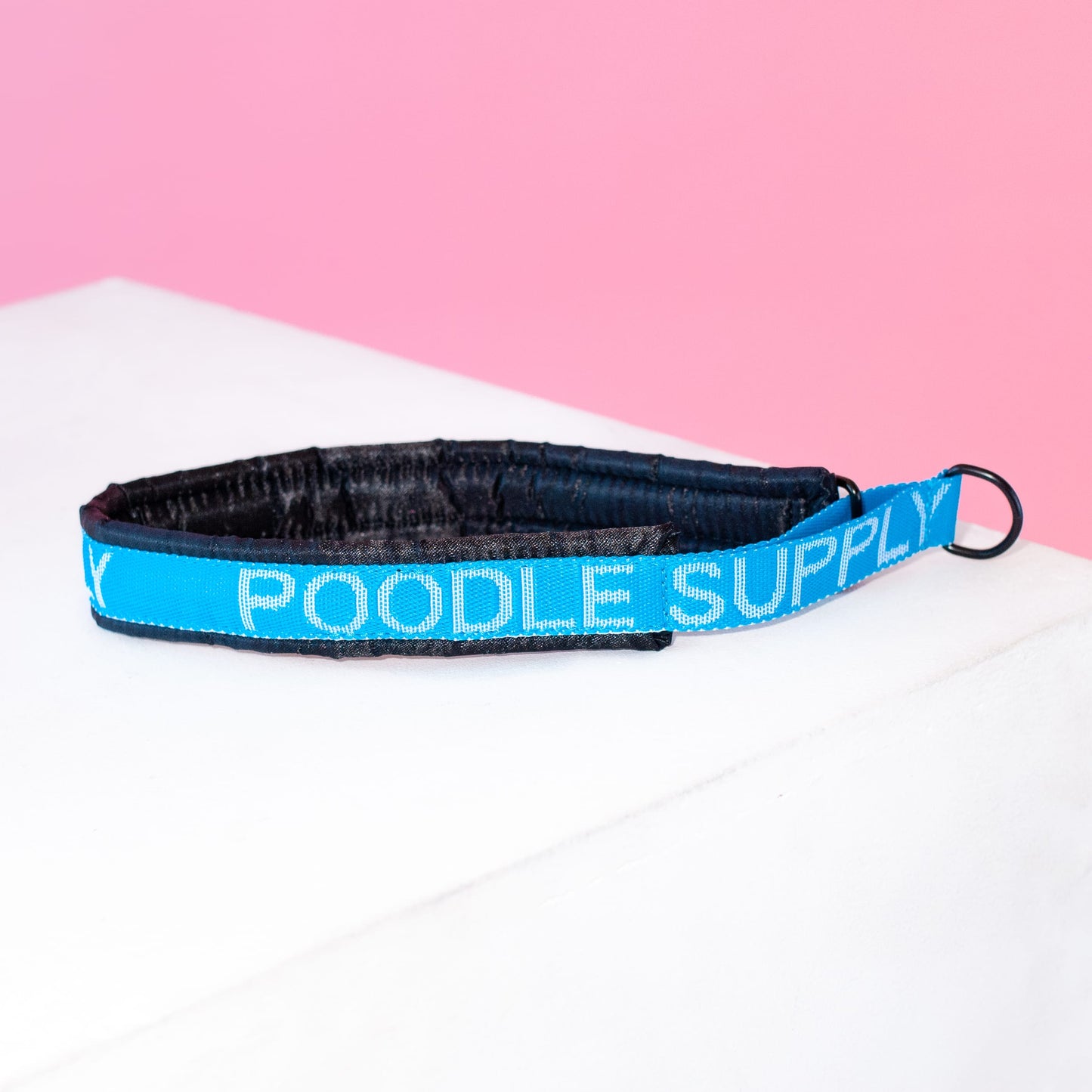 Poodle Mania Fluffy Martingale Satin Collar Blue Black