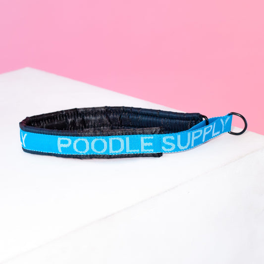 Poodle Mania Fluffy Martingale Satin Collar Blue Black