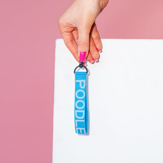 Poodle Mania Keychain Blue