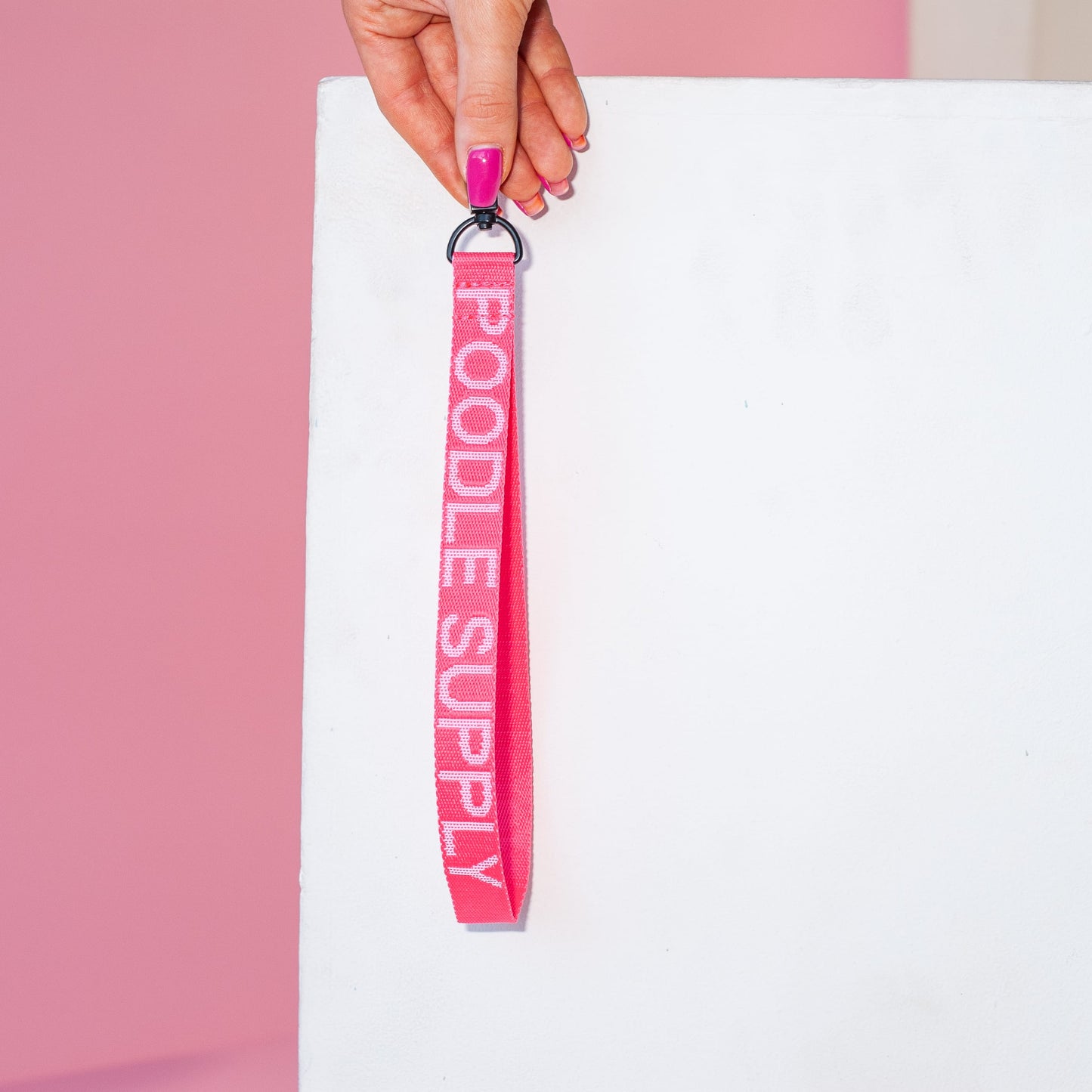 Poodle Mania Keychain Pink Long