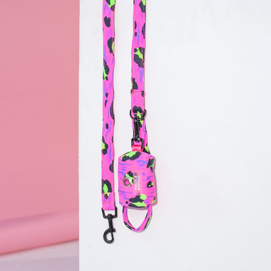 Poodle Mania Matching Leash Lime Cheetah - THE ICON