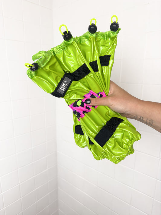 Poodle Supply Set 4 Leg Protectors Neon Lime Cheetah Limited Edition