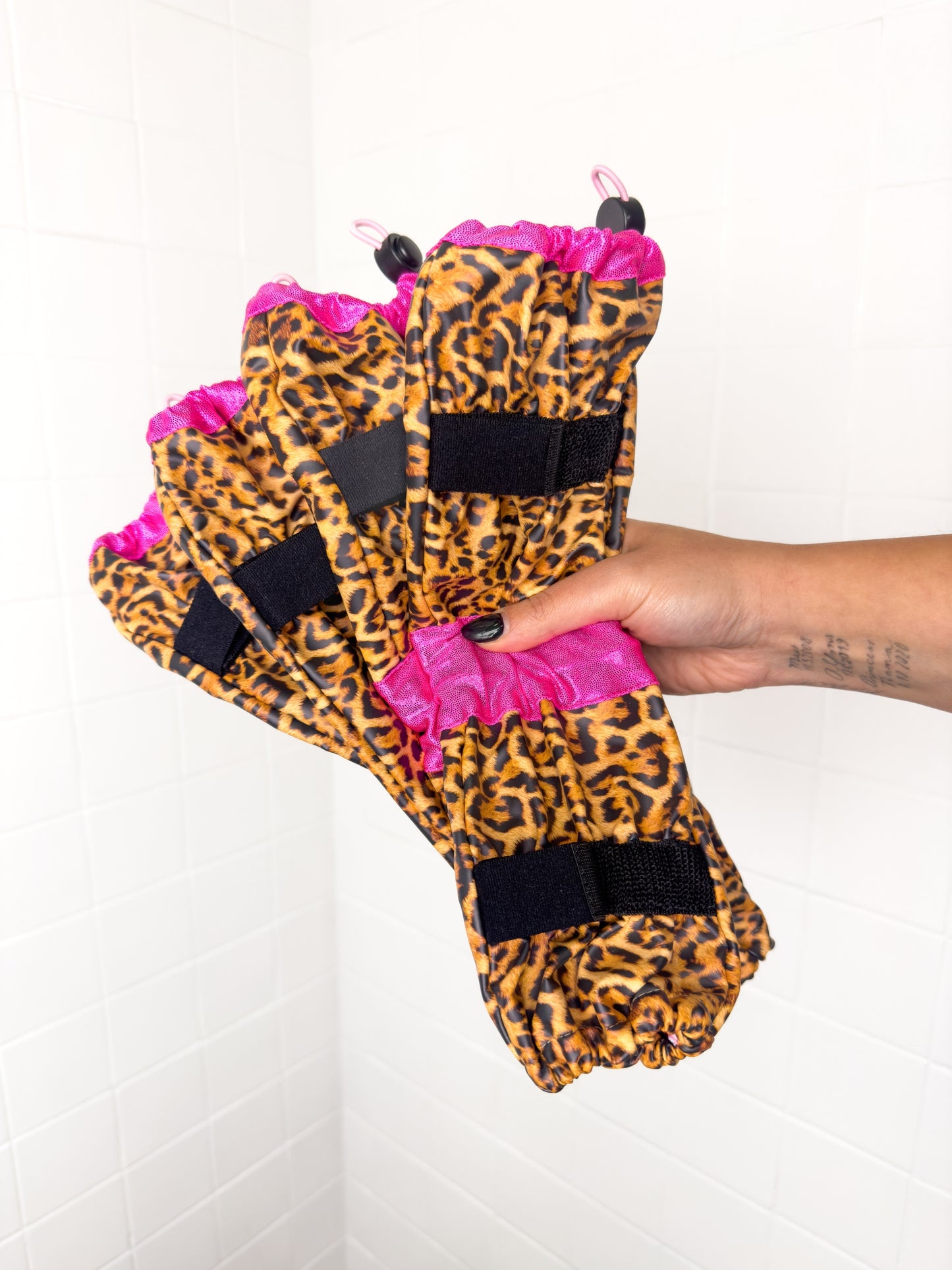 Poodle Supply Set 4 Leg Protectors Pink Full Leopard Limited Edition