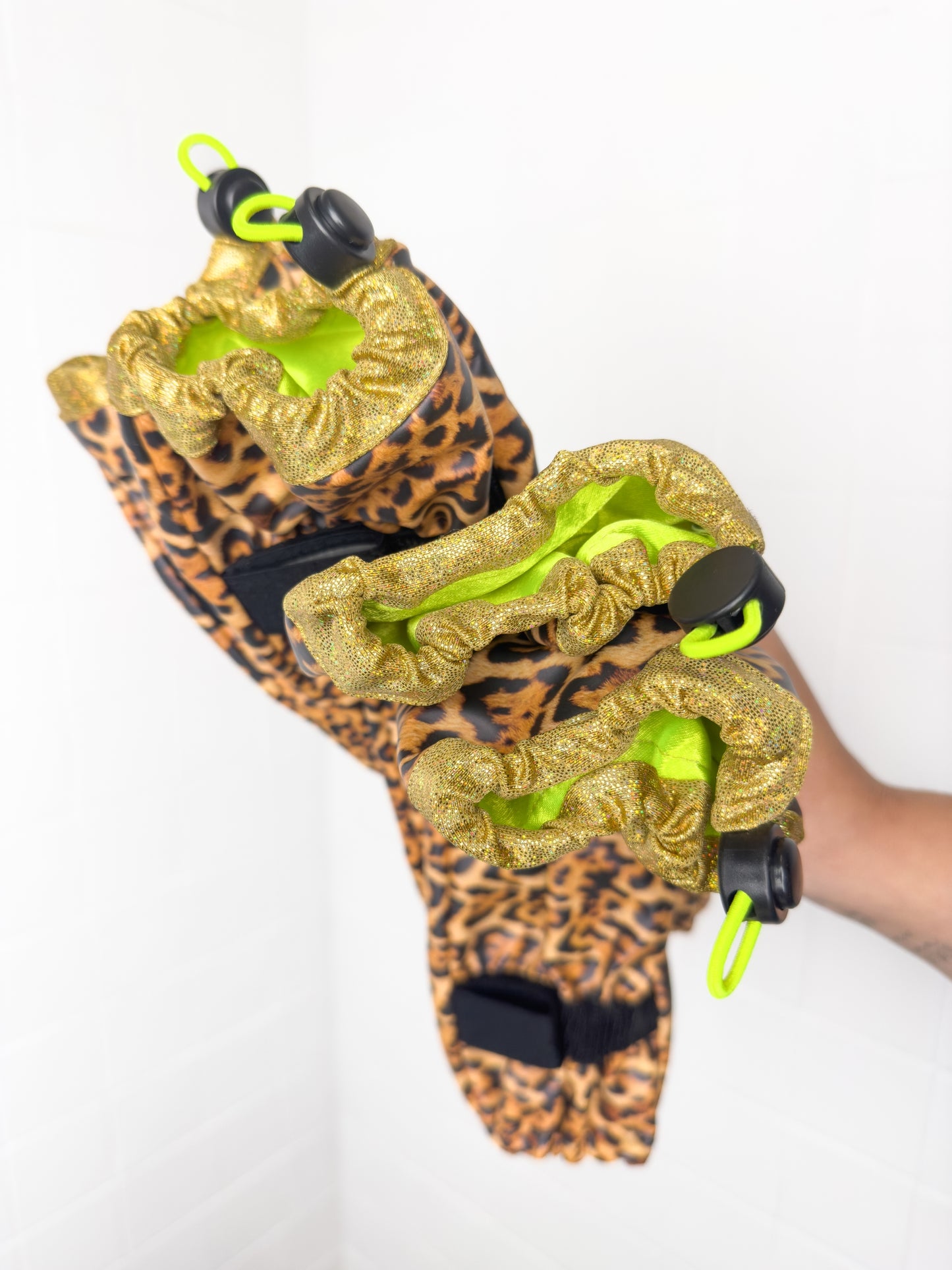 Poodle Supply Set 4 Leg Protectors Gold Full Leopard Limited Edition