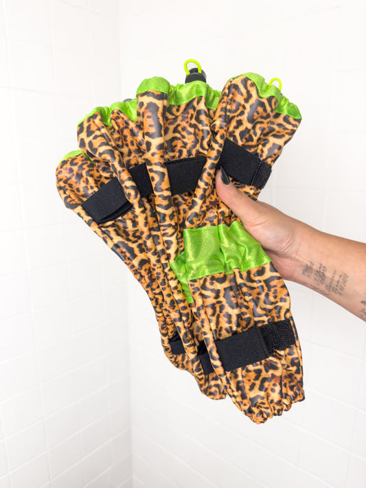 Poodle Supply Set 4 Leg Protectors Neon Lime Full Leopard Limited Edition