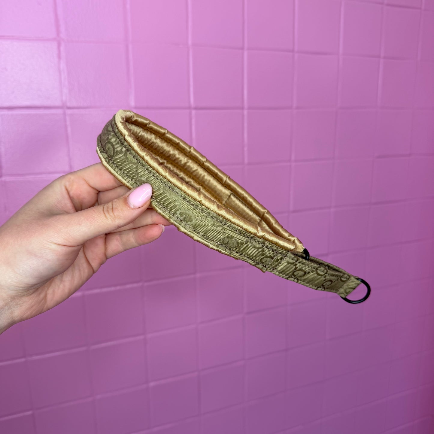 Poodle Mania Fluffy Martingale Satin Collar Italian Designer Beige